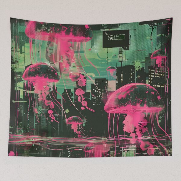 Item preview, Cyberpunk Jellifish City - For the love of thechnology designed and sold by WaveVisions.