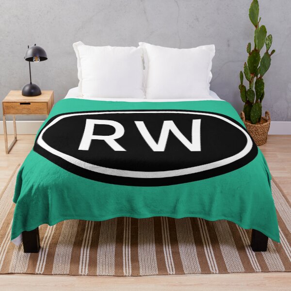 Item preview, RW Initials Monogram Oval White Letters designed and sold by Jeallan Designs.