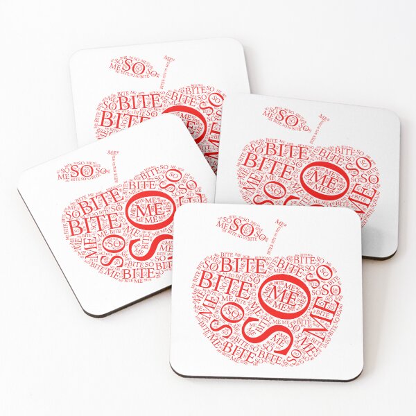 Item preview, "So Bite Me" text apple (red) designed and sold by Dinahspace.