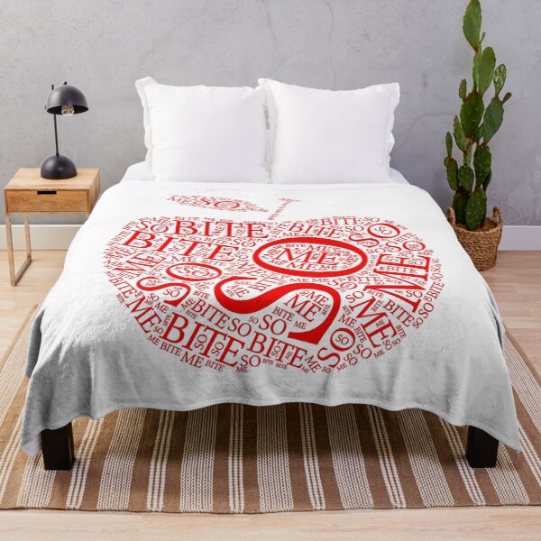 Item preview, "So Bite Me" text apple (red) designed and sold by Dinahspace.