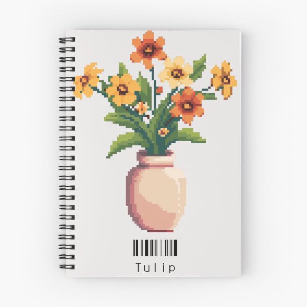 Item preview, Pixel tulips in a vase designed and sold by LeafyTreasures.
