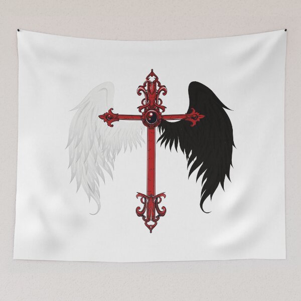 Item preview, Angel and Devil Wings Cross | Symbolic Contrast Design | Sticker designed and sold by Mehmet Hanifi Ekşi.