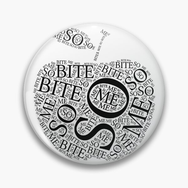 Artikelvorschau, "So Bite Me" Text Apfel (schwarz) entworfen und verkauft von Dinahspace.