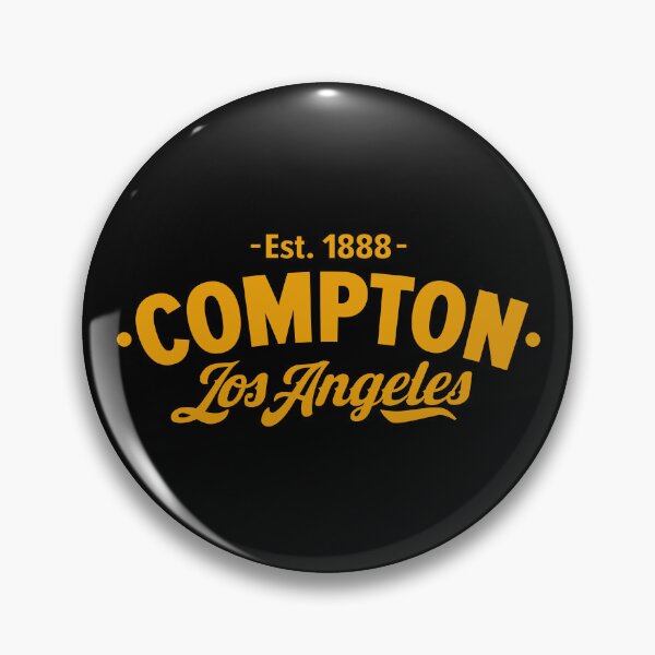 Item preview, Compton Los Angeles - Yellow Typographic Logo Design designed and sold by Boogosh.
