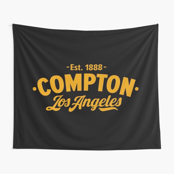 Item preview, Compton Los Angeles - Yellow Typographic Logo Design designed and sold by Boogosh.