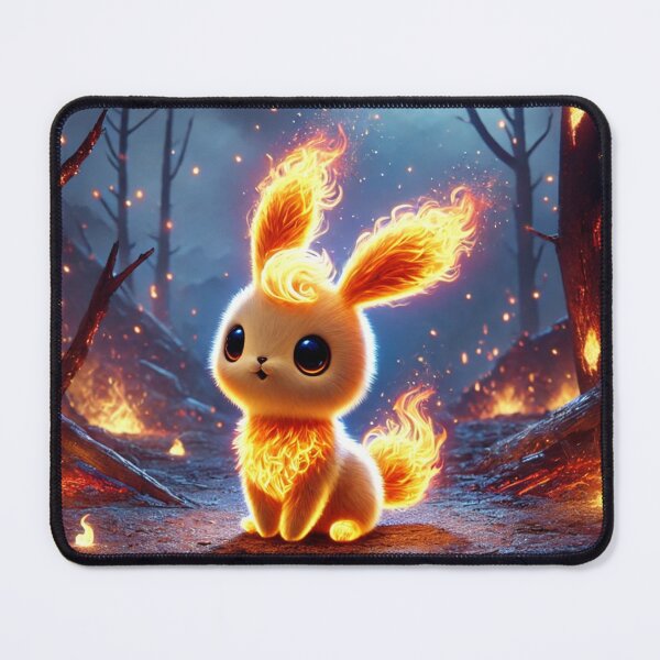 Item preview, Adorable Fire Rabbit in Fiery Forest designed and sold by TeslaSt0re.