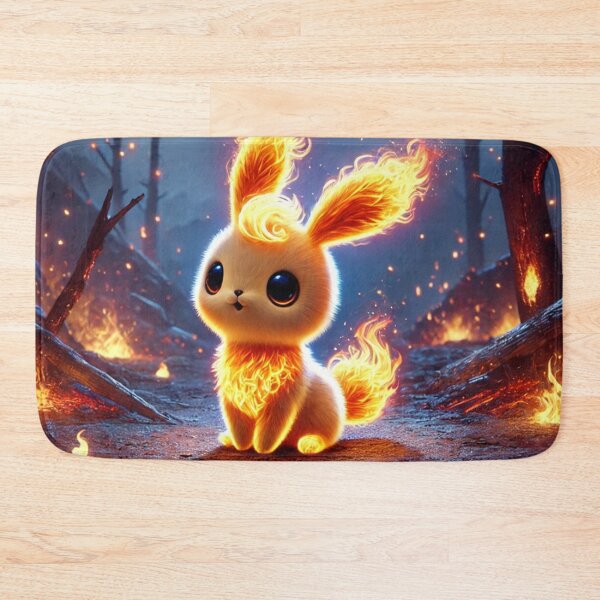 Item preview, Adorable Fire Rabbit in Fiery Forest designed and sold by TeslaSt0re.