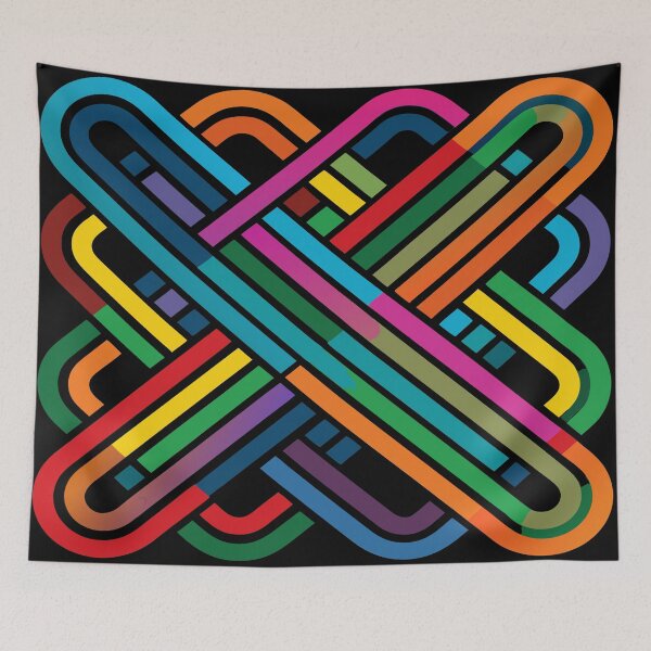 Item preview, Colorful Symphony - Geometric Interlace Art designed and sold by AgarutanPrint.