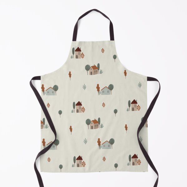 Artikelvorschau, Gemütliches Boho-Dorf und Bäume Kinderzimmer nahtloses Muster, Tapetenmuster, Papierdesign, Neugeborenenstoff, Textil entworfen und verkauft von GorXena.