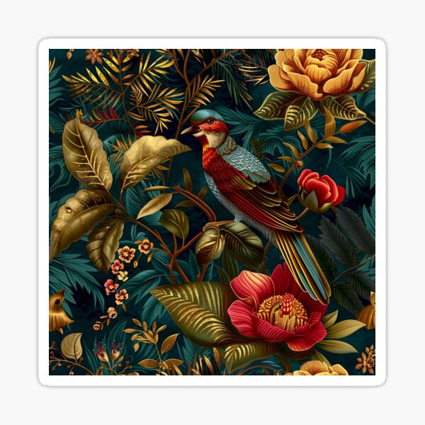 Artikelvorschau, Opulentes florales Vogelmuster entworfen und verkauft von mittie101.