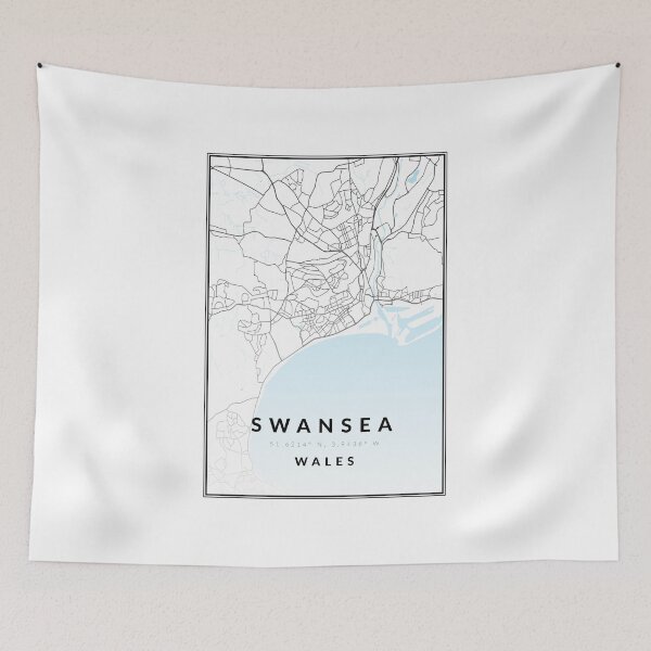 Item preview, Swansea South Wales Street Map Minimalistic Decor designed and sold by tbcreationsuk.