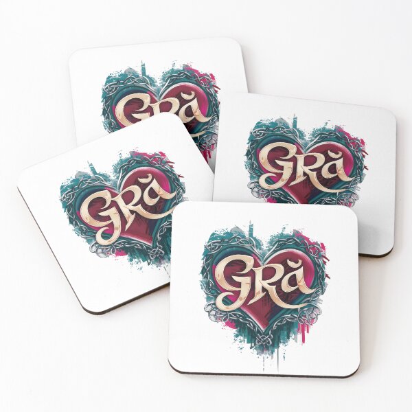 Item preview, Grá Irish Gaeilge for Love - Heart Design designed and sold by CELTIC-DESIGNS.
