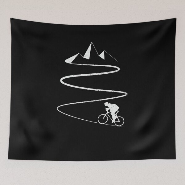 Item preview, Minimalist MTB Rider Climbing Zigzag Path Mountain Design designed and sold by collectees1.