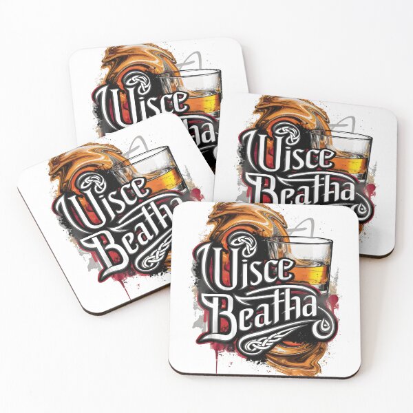 Item preview, Irish Whiskey in Irish Language Celtic Theme Design Uisce Beatha designed and sold by CELTIC-DESIGNS.