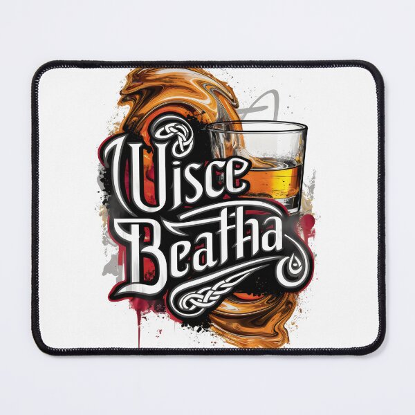 Item preview, Irish Whiskey in Irish Language Celtic Theme Design Uisce Beatha designed and sold by CELTIC-DESIGNS.