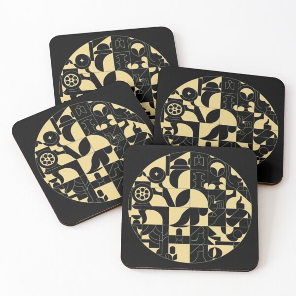 Item preview, Circle with abstract figures in yellow color designed and sold by MargoMalej.