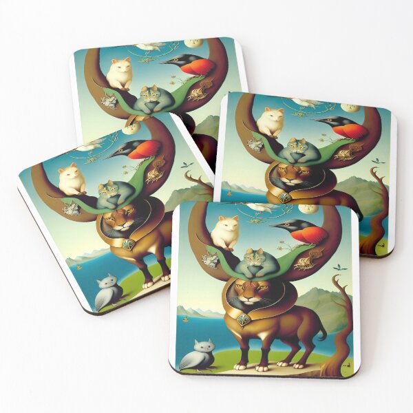 Item preview, “Whimsical Animal Hierarchy Artwork” designed and sold by merve02shop.