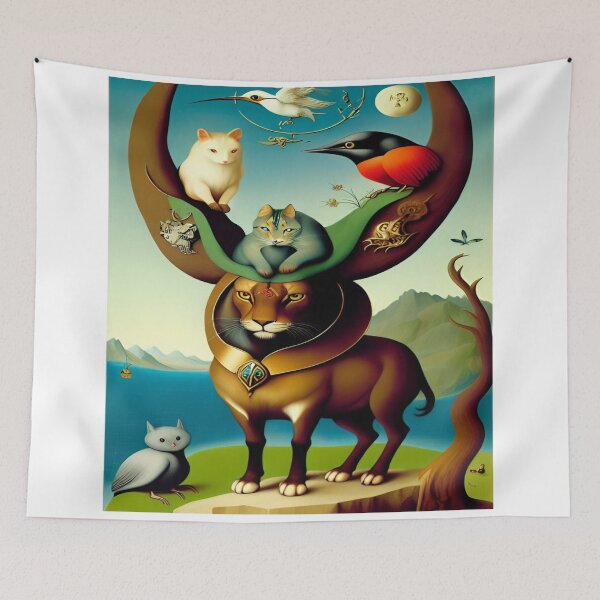 Item preview, “Whimsical Animal Hierarchy Artwork” designed and sold by merve02shop.