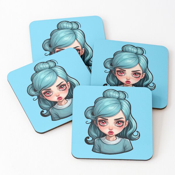 Item preview, Crazy Blue Hair Girl designed and sold by MadnessEnvelope.