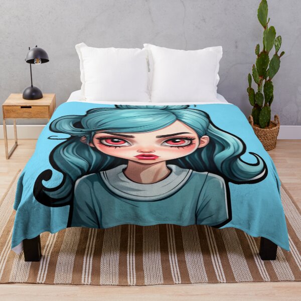 Item preview, Crazy Blue Hair Girl designed and sold by MadnessEnvelope.
