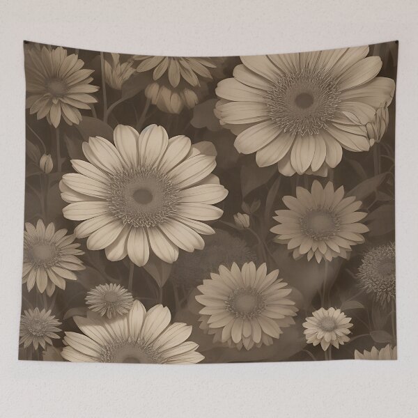 Item preview, Old Vintage Photograph Sepia Chamomile Field designed and sold by MadnessEnvelope.