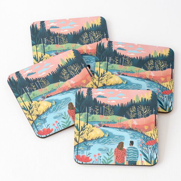 Item preview, Couple in Scandinavian landscape in summer designed and sold by NordicArtPrint.