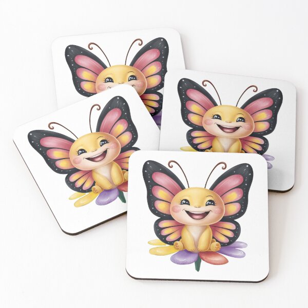 Item preview, Cute Butterfly Garden - Adorable Cartoon Insect Pattern designed and sold by Playful Strokes pom@pom.