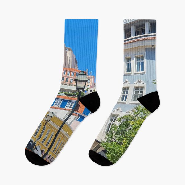 Item preview, Looking from Praça D.Luís I to Rua da Moeda. Lisbon. Portugal. A cidade renovada. Rejuvenated city. designed and sold by Tereza Pilar  Art.