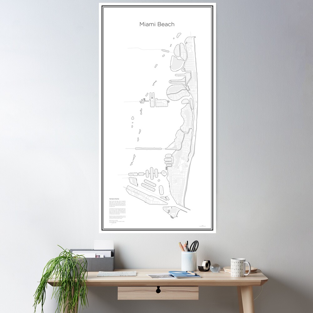 Illustrative Karte von Miami Beach (Guide) Poster