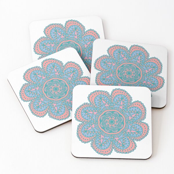 Item preview, Carnival Red Pink Blue Symmetrical Flower designed and sold by ellenhenry.