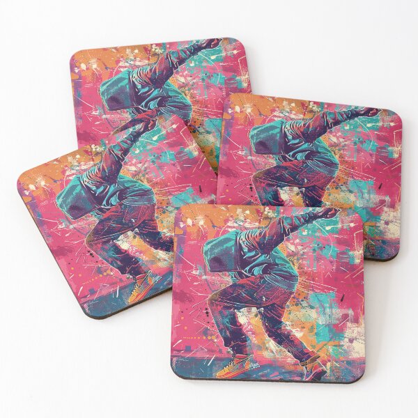 Item preview, Abstract and Colorful Illustration of a Dancer on a Graffiti Wall designed and sold by Jerhus.