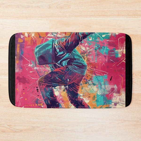 Item preview, Abstract and Colorful Illustration of a Dancer on a Graffiti Wall designed and sold by Jerhus.