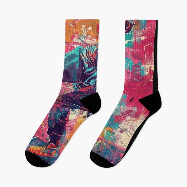 Item preview, Abstract and Colorful Illustration of a Dancer on a Graffiti Wall designed and sold by Jerhus.