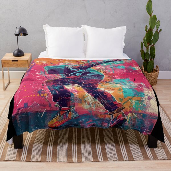 Item preview, Abstract and Colorful Illustration of a Dancer on a Graffiti Wall designed and sold by Jerhus.