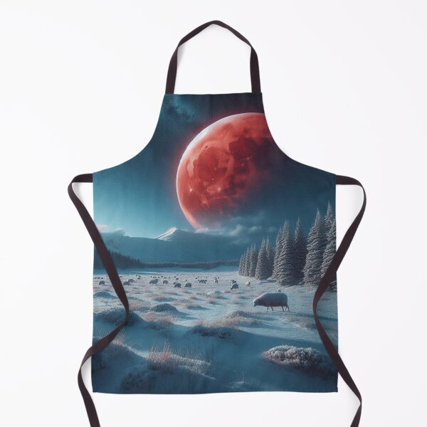 Item preview, A Red Moon Roaming A Snowy Landscape. designed and sold by IrsathThaslima.