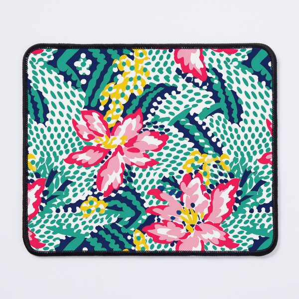 Item preview, Preppy red flowers on green spoted background designed and sold by FK-UK.