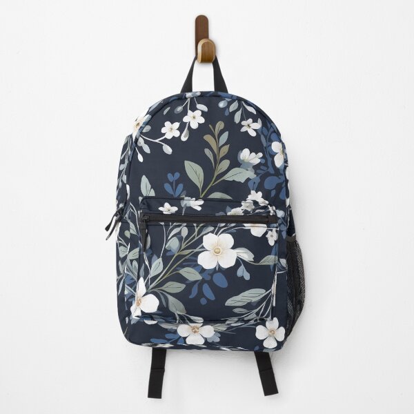 Item preview, Floral pattern. White flowers on a dark blue background designed and sold by MagelliShop.