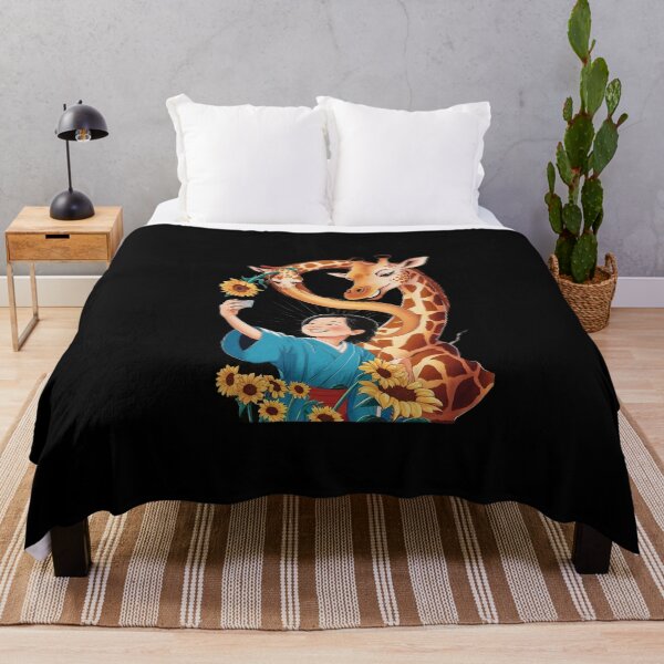 Item preview, Giraffe with a Sunflower in its Mouth Taking a Selfie with a Person Whose Face is Obscured designed and sold by macadolie.