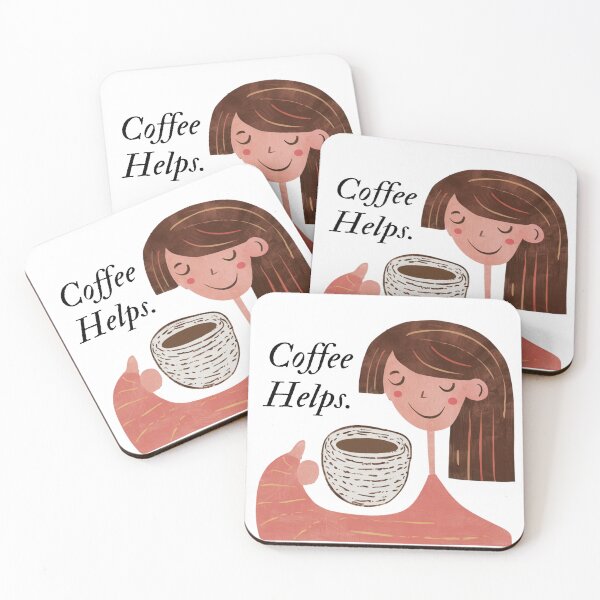 Item preview, Coffee Helps. designed and sold by Playful Strokes pom@pom.