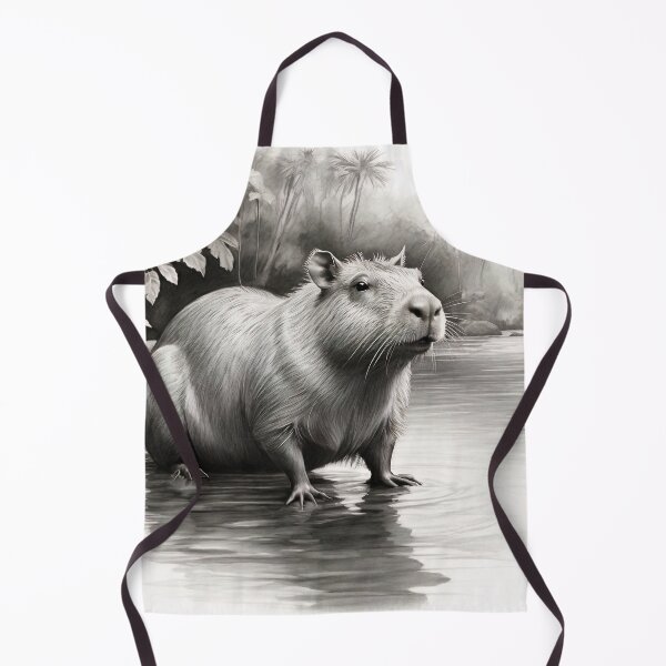 Item preview, Black and White Capybara Pencil Drawing! designed and sold by Pencil-Art.