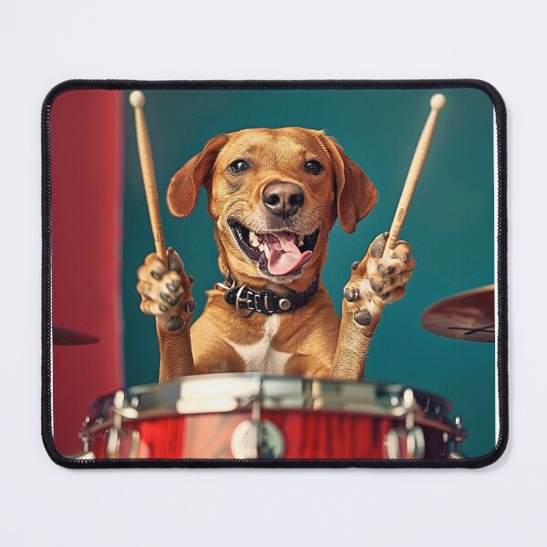 Item preview, DOG-ON GOOD! Dog Playing Drums designed and sold by Tees-and-Trends.