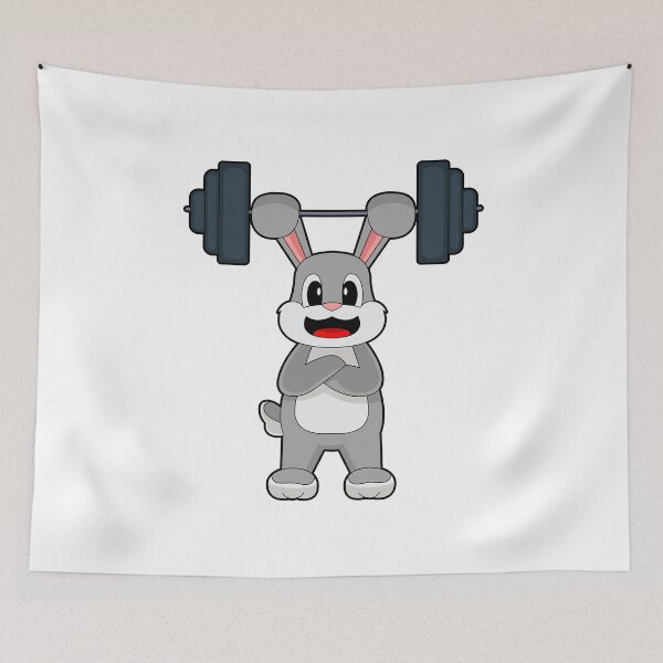 Item preview, Rabbit Bodybuilder Barbell Bodybuilding designed and sold by Snabdesign84.