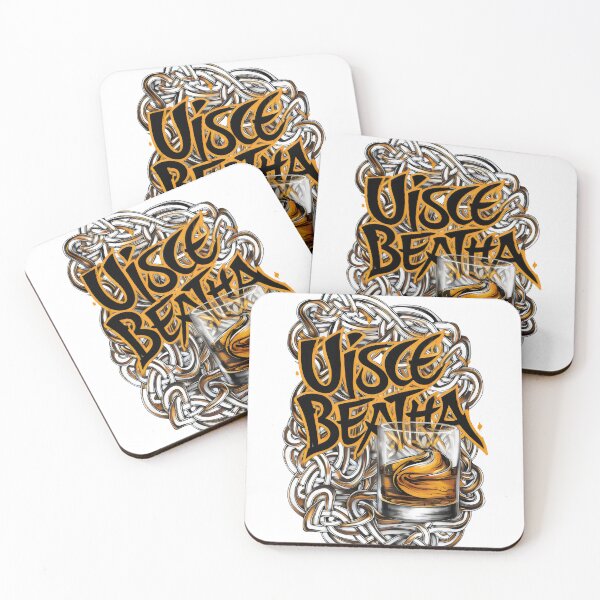 Item preview, Irish Whiskey in Irish Language Celtic Theme Design Uisce Beatha designed and sold by CELTIC-DESIGNS.