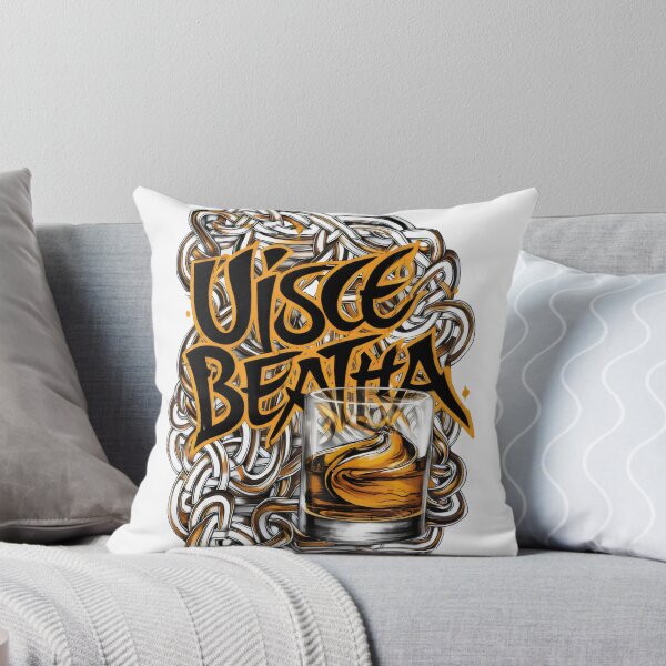Item preview, Irish Whiskey in Irish Language Celtic Theme Design Uisce Beatha designed and sold by CELTIC-DESIGNS.