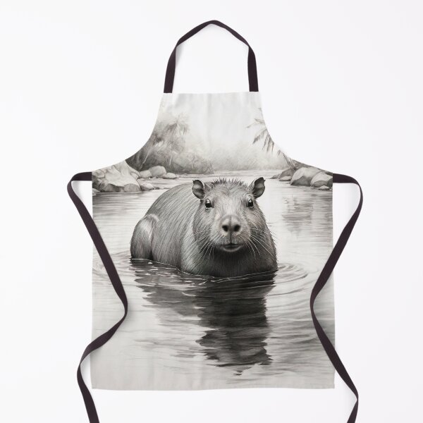 Item preview, Black and White Capybara Pencil Drawing! designed and sold by Pencil-Art.