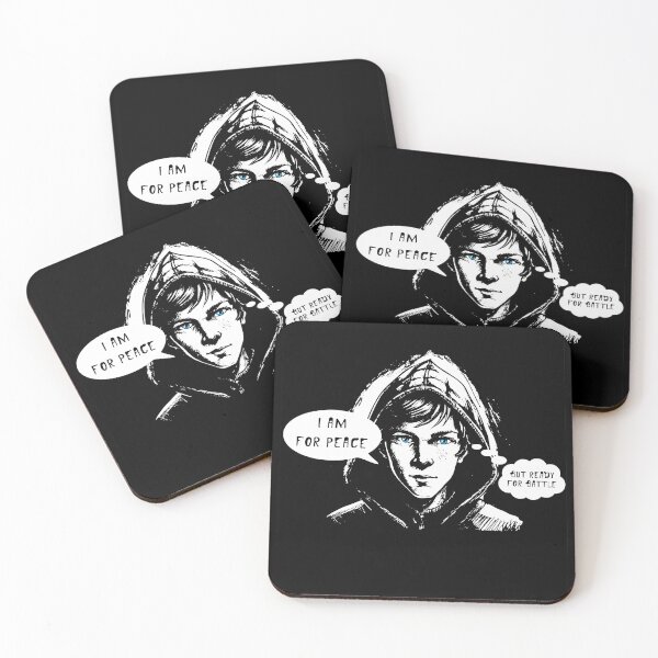Item preview, Teenager in a hood, I am for peace, But ready for battle, engraving style designed and sold by ElenDiArt.
