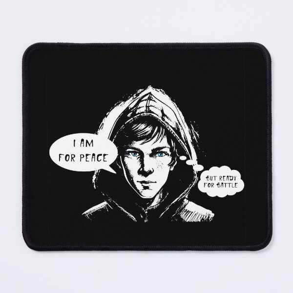 Item preview, Teenager in a hood, I am for peace, But ready for battle, engraving style designed and sold by ElenDiArt.