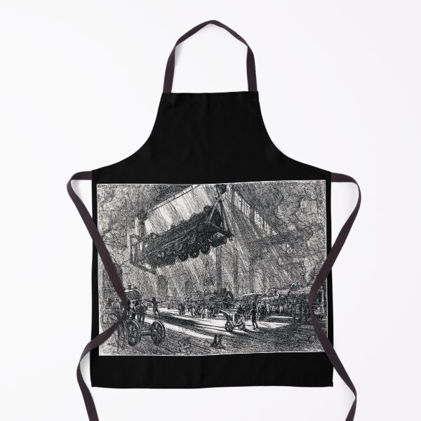 Item preview, The Flying Locomotive, Trains Being Built, Joseph Pennell 1917 designed and sold by RocketshipRetro.