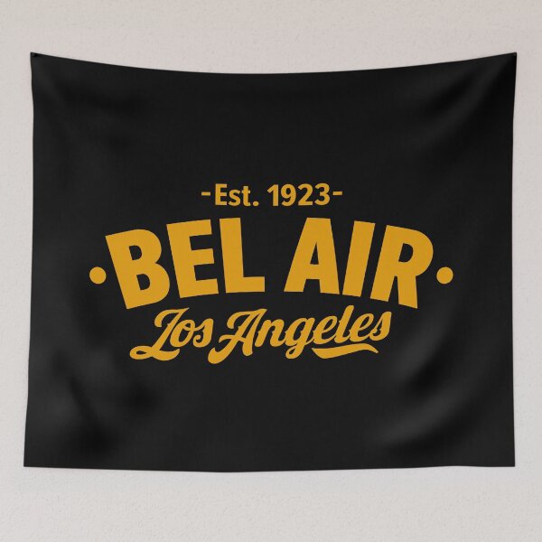 Item preview, Bel Air Los Angeles - Yellow Typographic Logo Design designed and sold by Boogosh.