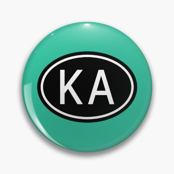 Item preview, KA Initials Monogram Oval White Letters designed and sold by Jeallan Designs.